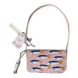 NWT Viral Pink Sardine Shoulder Bag w/ Sardine Charm Handcrafted in India